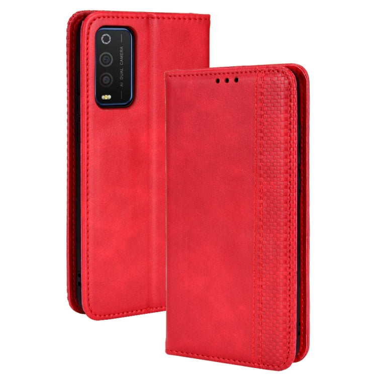 For TCL 205 Magnetic Buckle Retro Texture Leather Phone Case