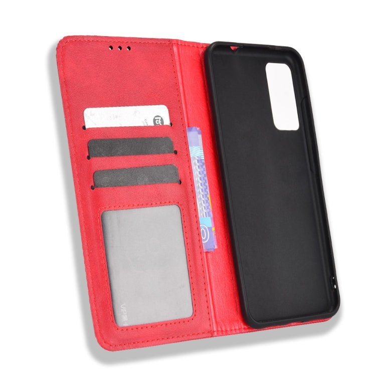 For TCL 205 Magnetic Buckle Retro Texture Leather Phone Case