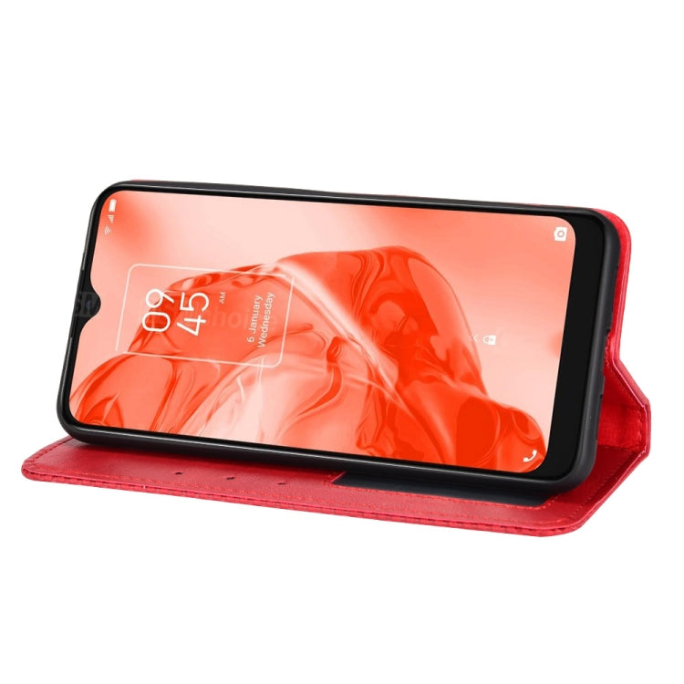 For TCL 205 Magnetic Buckle Retro Texture Leather Phone Case
