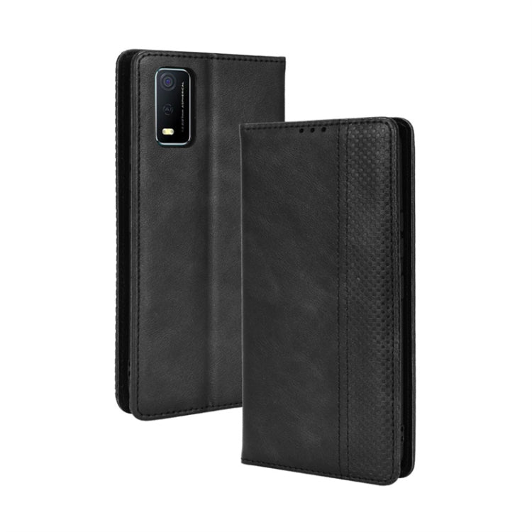For vivo Y3s 2021 Magnetic Buckle Retro Texture Leather Phone Case