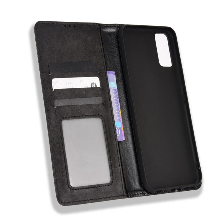 For vivo Y3s 2021 Magnetic Buckle Retro Texture Leather Phone Case