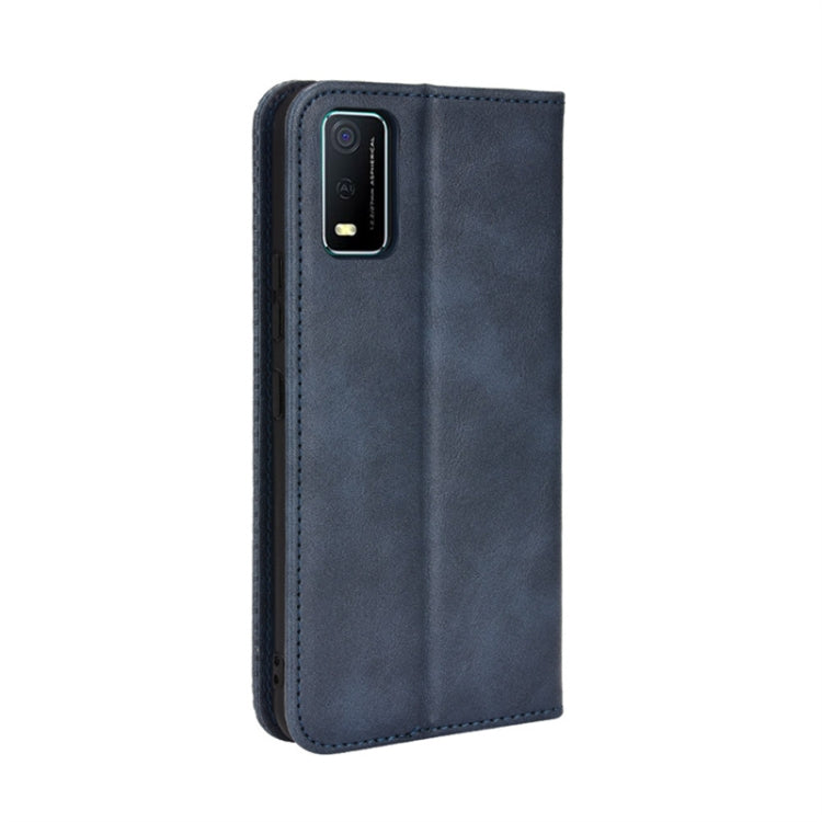 For vivo Y3s 2021 Magnetic Buckle Retro Texture Leather Phone Case