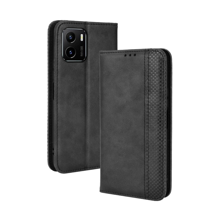 For vivo Y15s 2021 / Y15a Magnetic Buckle Retro Texture Leather Phone Case
