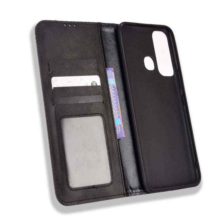For Infinix Hot 11 Magnetic Buckle Retro Texture Leather Phone Case