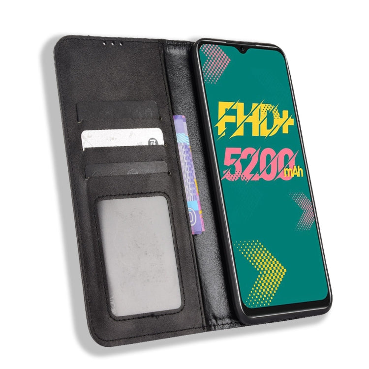 For Infinix Hot 11 Magnetic Buckle Retro Texture Leather Phone Case