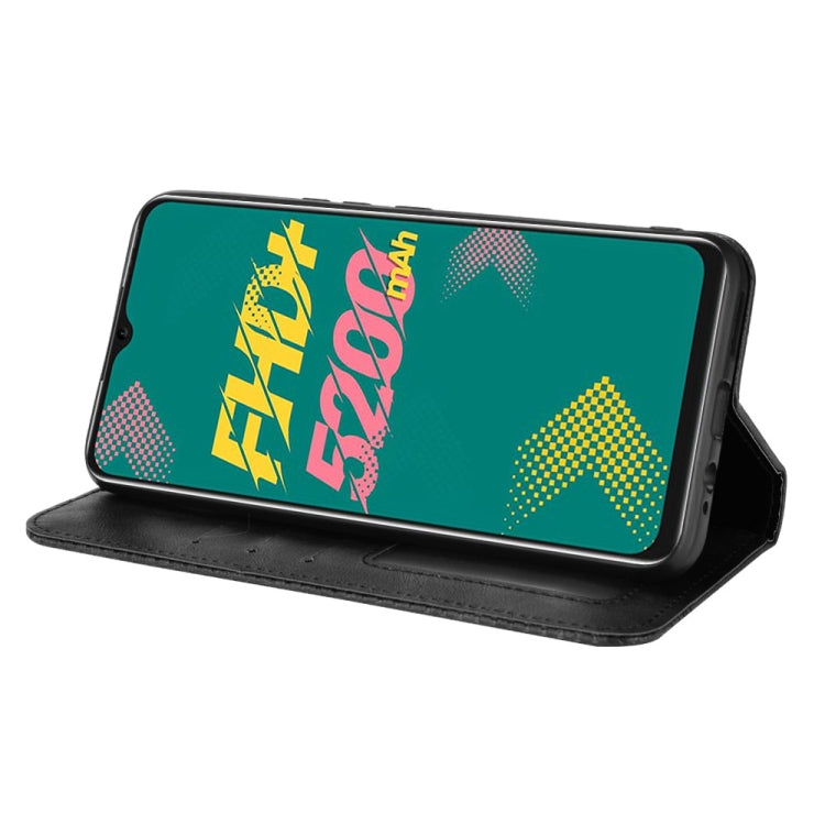For Infinix Hot 11 Magnetic Buckle Retro Texture Leather Phone Case