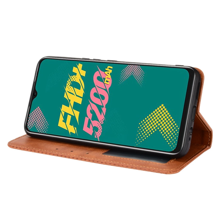 For Infinix Hot 11 Magnetic Buckle Retro Texture Leather Phone Case