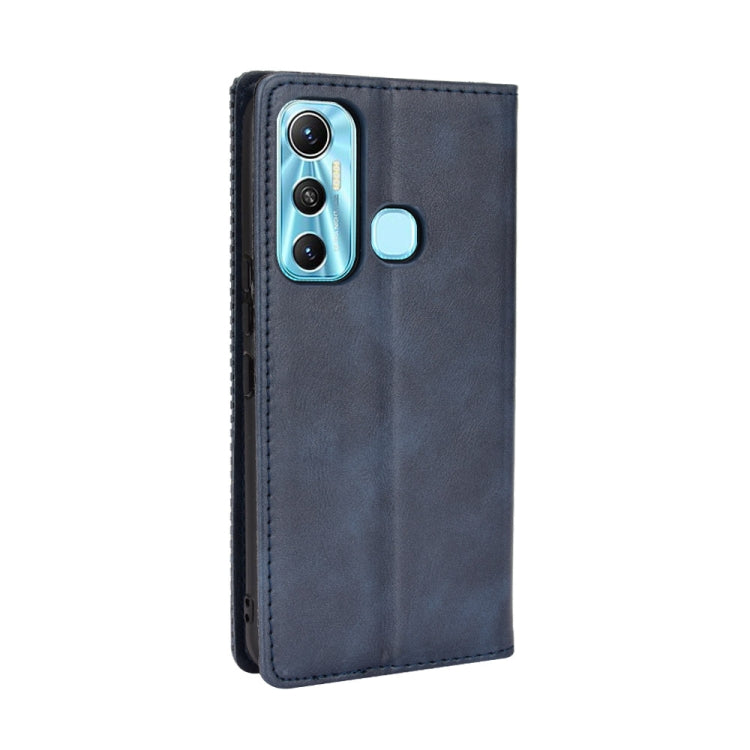 For Infinix Hot 11 Magnetic Buckle Retro Texture Leather Phone Case