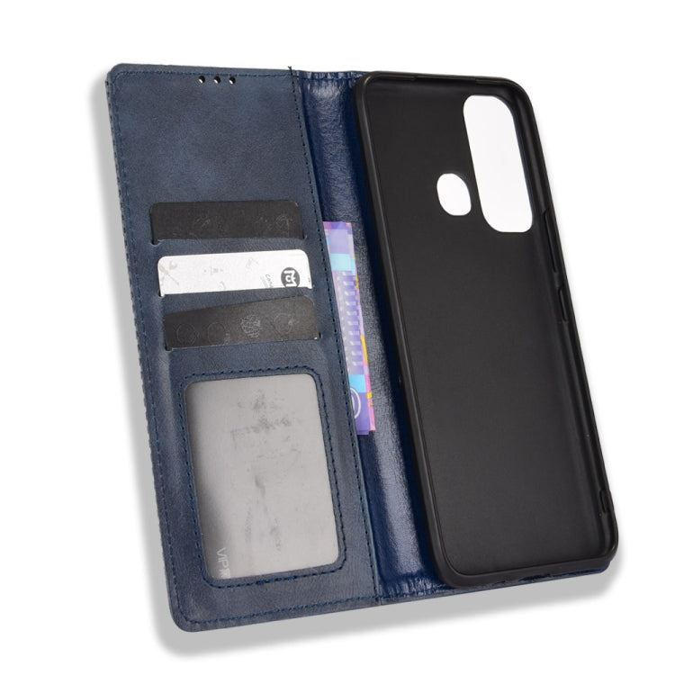 For Infinix Hot 11 Magnetic Buckle Retro Texture Leather Phone Case
