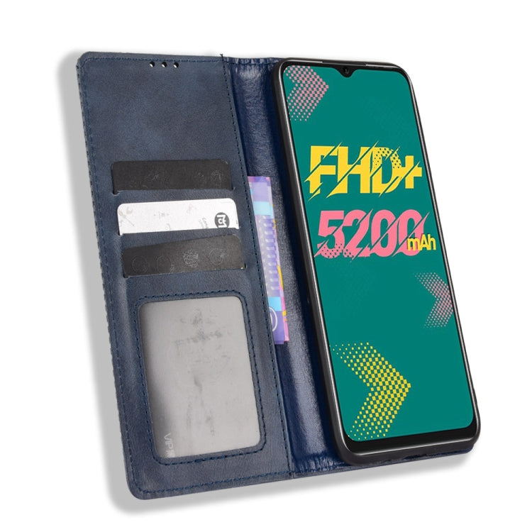 For Infinix Hot 11 Magnetic Buckle Retro Texture Leather Phone Case