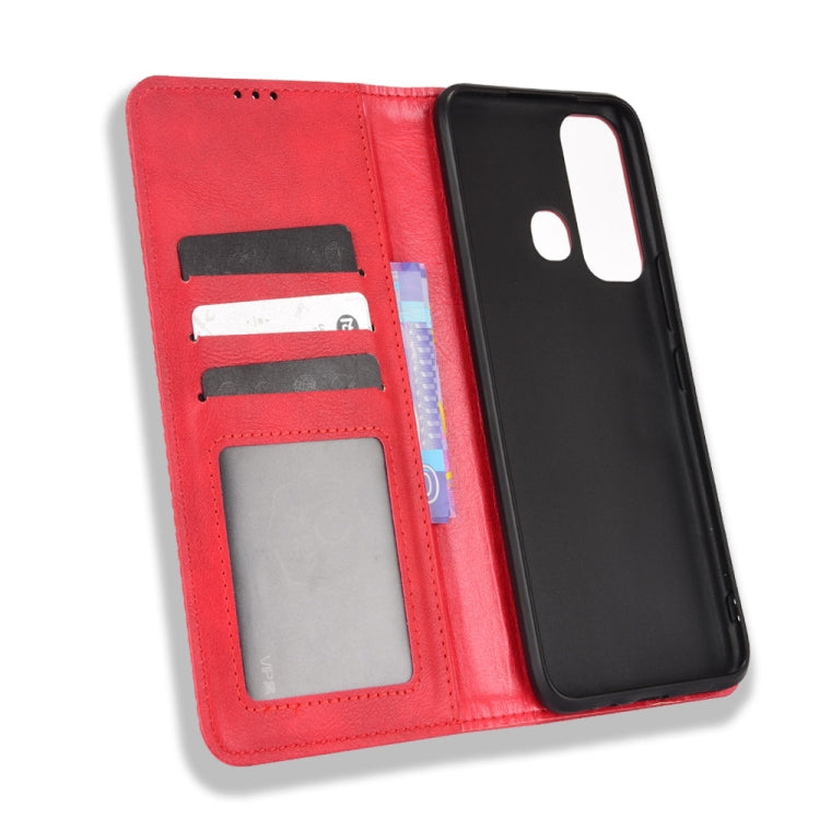 For Infinix Hot 11 Magnetic Buckle Retro Texture Leather Phone Case