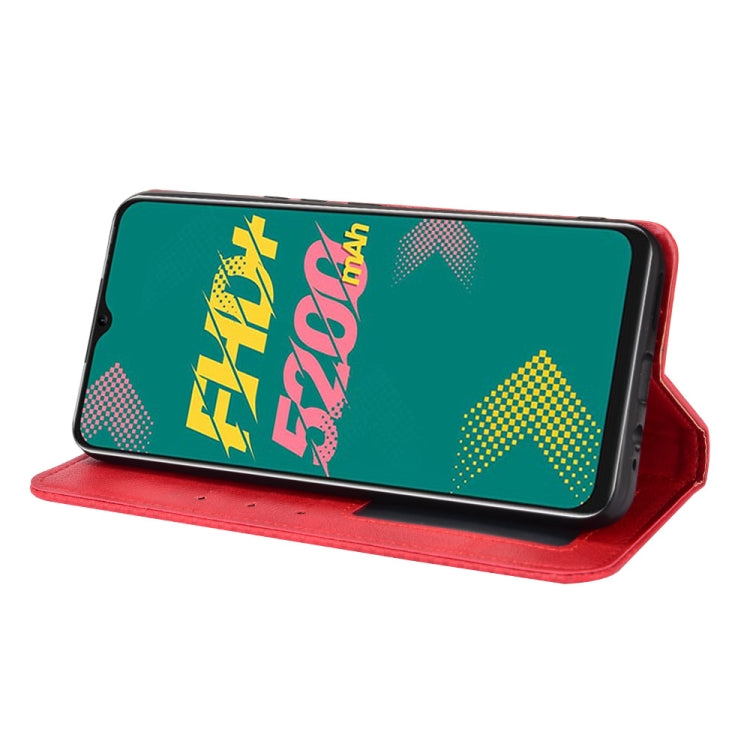 For Infinix Hot 11 Magnetic Buckle Retro Texture Leather Phone Case