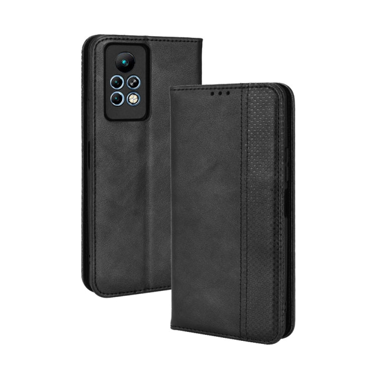 For Infinix Note 11 Pro Magnetic Buckle Retro Texture Leather Phone Case