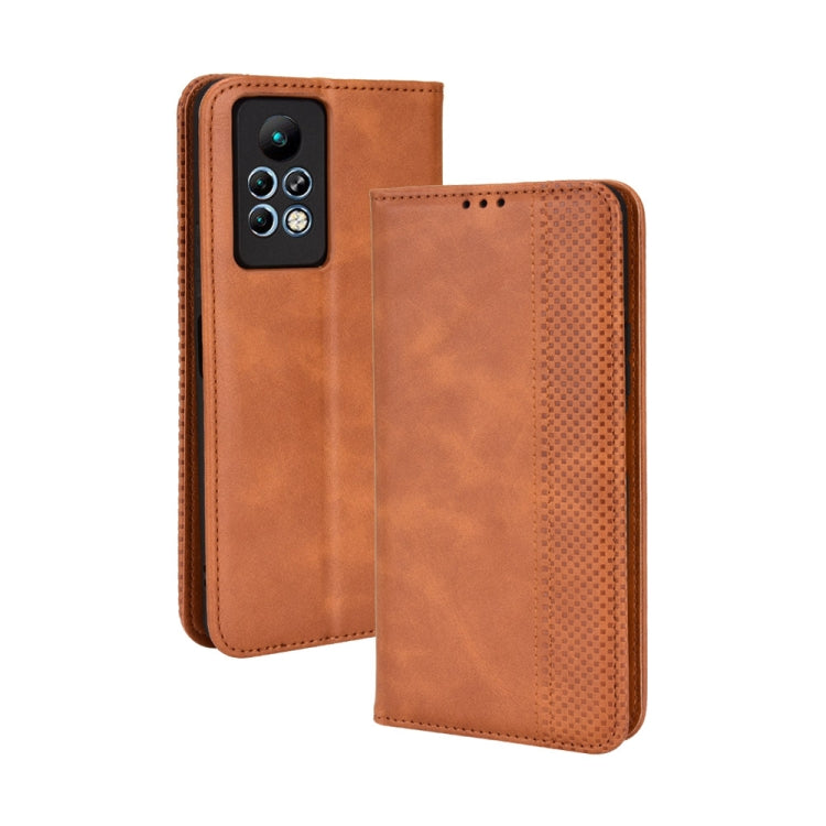 For Infinix Note 11 Pro Magnetic Buckle Retro Texture Leather Phone Case