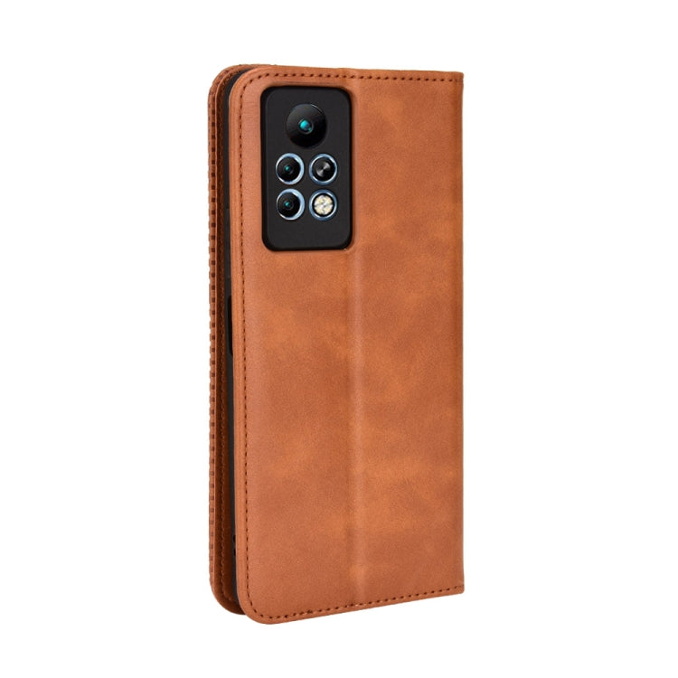 For Infinix Note 11 Pro Magnetic Buckle Retro Texture Leather Phone Case