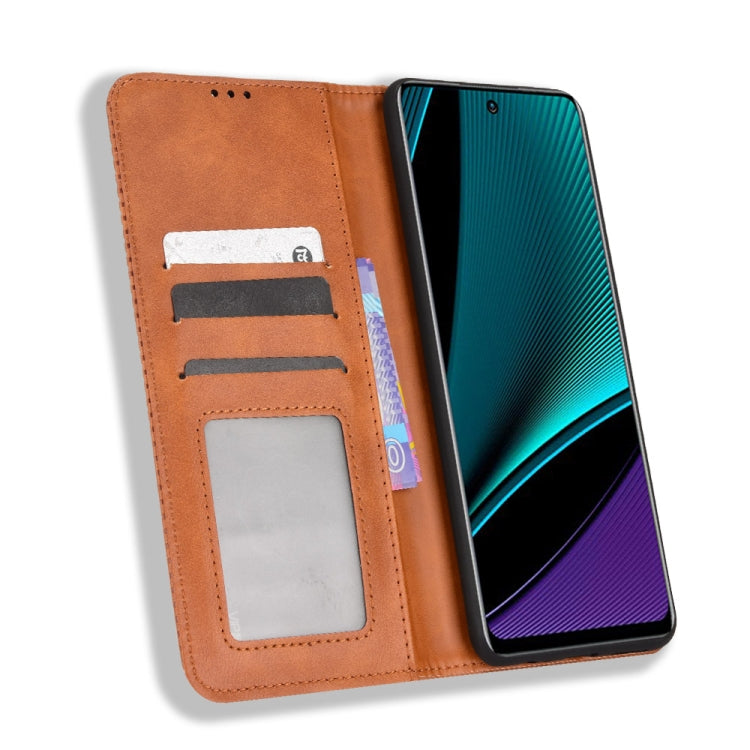 For Infinix Note 11 Pro Magnetic Buckle Retro Texture Leather Phone Case