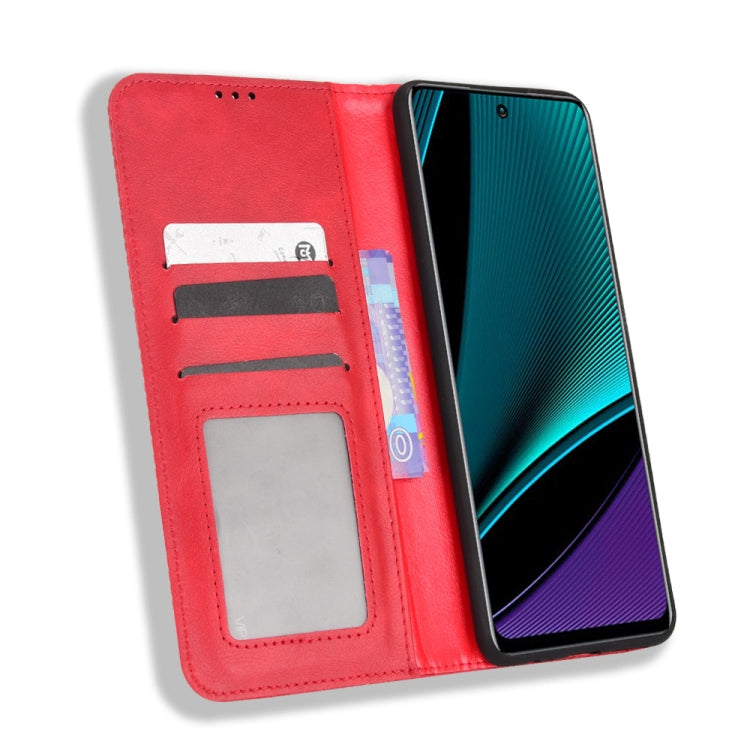 For Infinix Note 11 Pro Magnetic Buckle Retro Texture Leather Phone Case