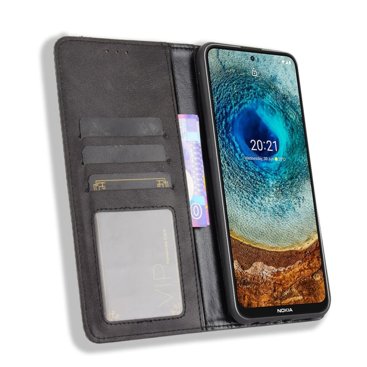 For Nokia X100 / X10 / X20 Magnetic Buckle Retro Texture Leather Phone Case