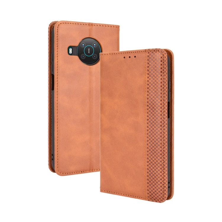 For Nokia X100 / X10 / X20 Magnetic Buckle Retro Texture Leather Phone Case