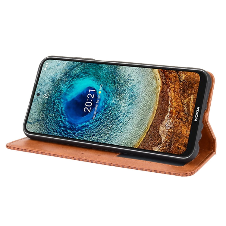 For Nokia X100 / X10 / X20 Magnetic Buckle Retro Texture Leather Phone Case
