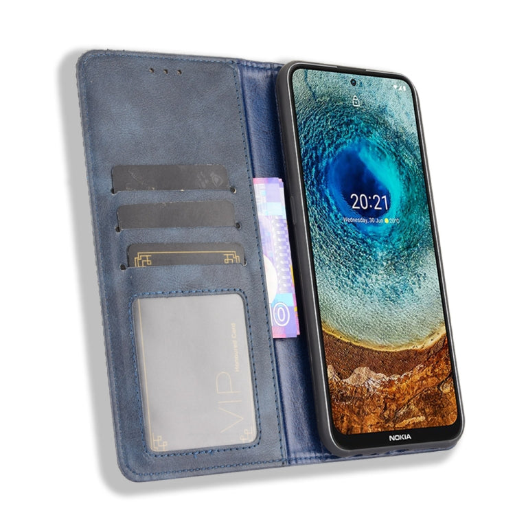 For Nokia X100 / X10 / X20 Magnetic Buckle Retro Texture Leather Phone Case