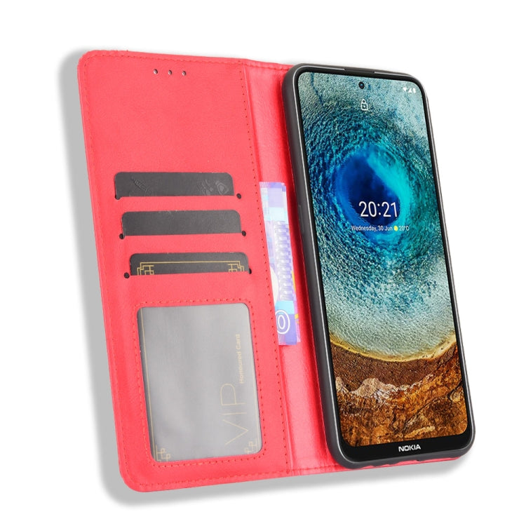 For Nokia X100 / X10 / X20 Magnetic Buckle Retro Texture Leather Phone Case