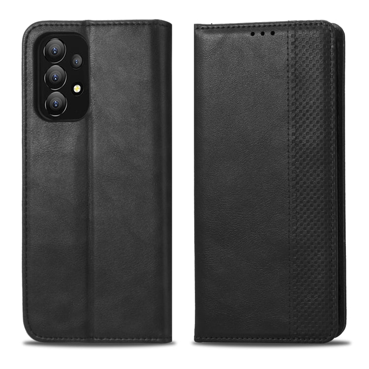 For Samsung Galaxy A73 5G Magnetic Buckle Retro Texture Leather Phone Case