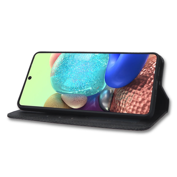 For Samsung Galaxy A73 5G Magnetic Buckle Retro Texture Leather Phone Case
