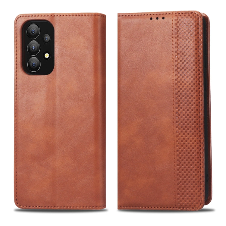 For Samsung Galaxy A73 5G Magnetic Buckle Retro Texture Leather Phone Case