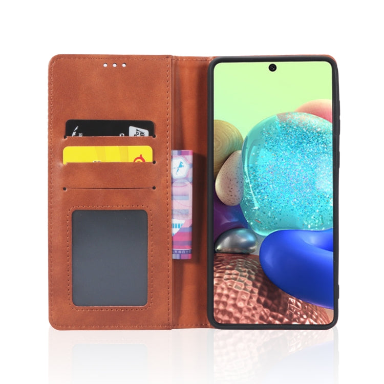 For Samsung Galaxy A73 5G Magnetic Buckle Retro Texture Leather Phone Case