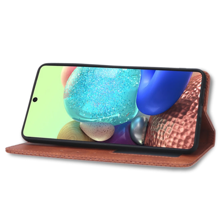 For Samsung Galaxy A73 5G Magnetic Buckle Retro Texture Leather Phone Case