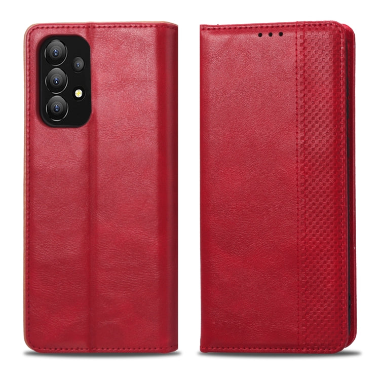 For Samsung Galaxy A73 5G Magnetic Buckle Retro Texture Leather Phone Case