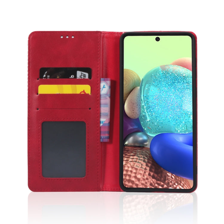 For Samsung Galaxy A73 5G Magnetic Buckle Retro Texture Leather Phone Case