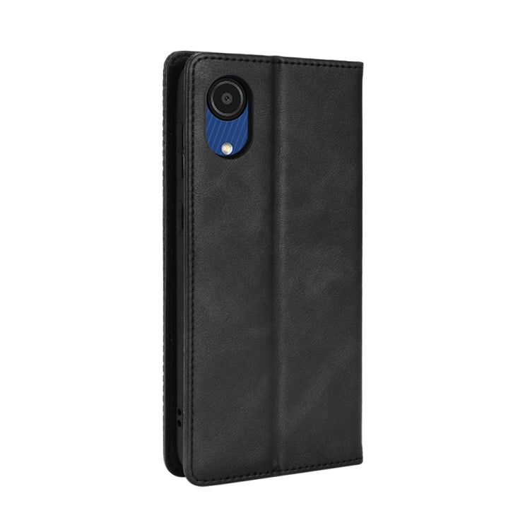 For Samsung Galaxy A03 Core Magnetic Buckle Retro Texture Leather Phone Case