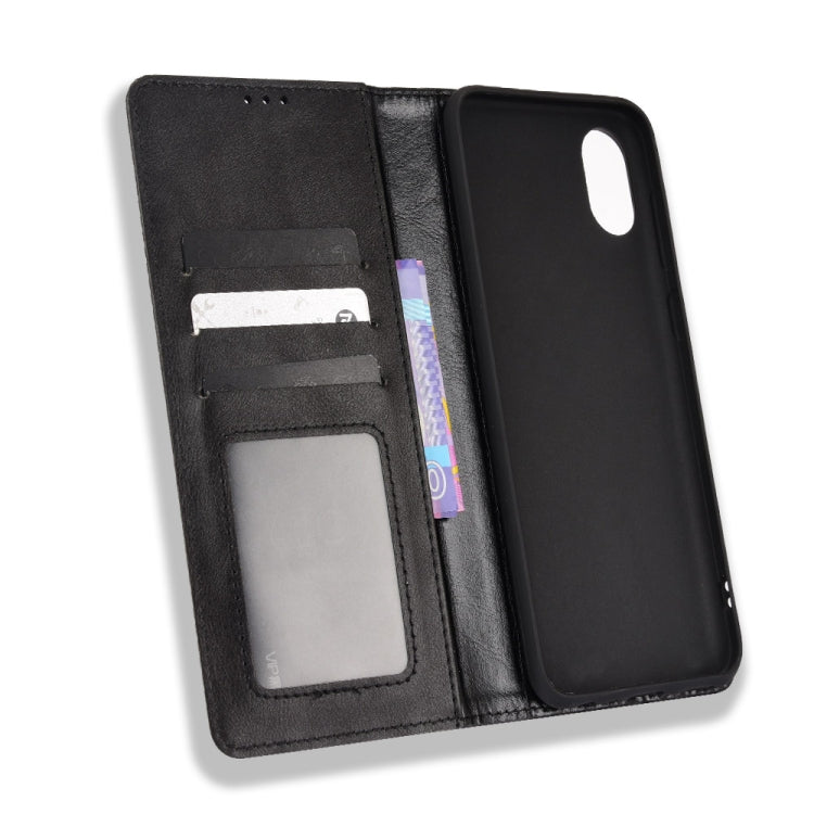 For Samsung Galaxy A03 Core Magnetic Buckle Retro Texture Leather Phone Case