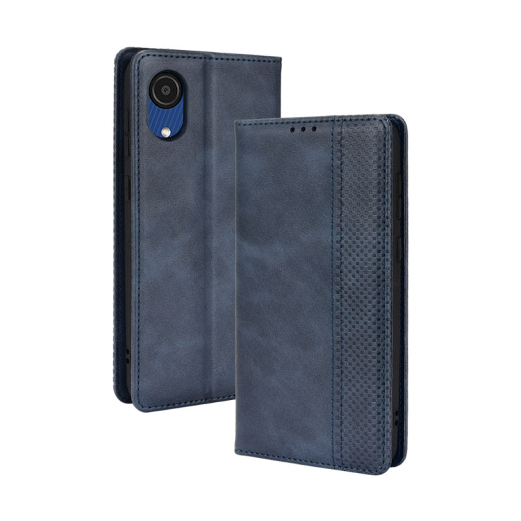 For Samsung Galaxy A03 Core Magnetic Buckle Retro Texture Leather Phone Case