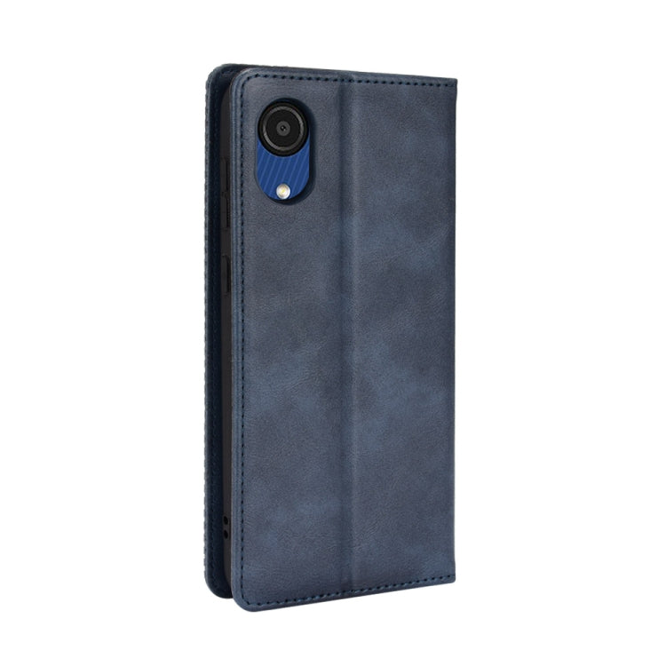 For Samsung Galaxy A03 Core Magnetic Buckle Retro Texture Leather Phone Case