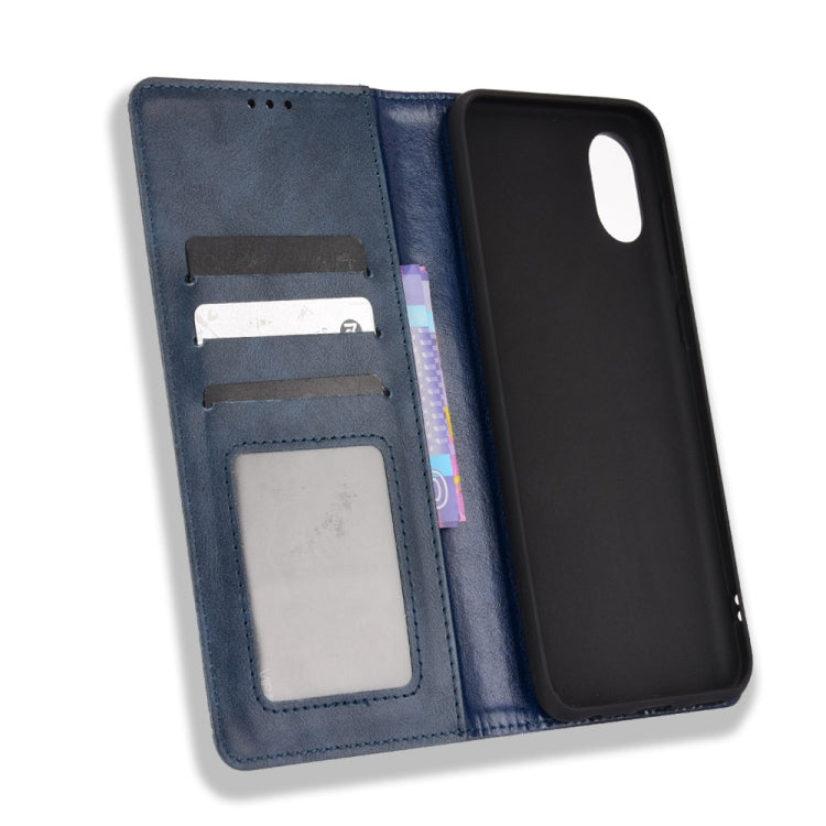 For Samsung Galaxy A03 Core Magnetic Buckle Retro Texture Leather Phone Case
