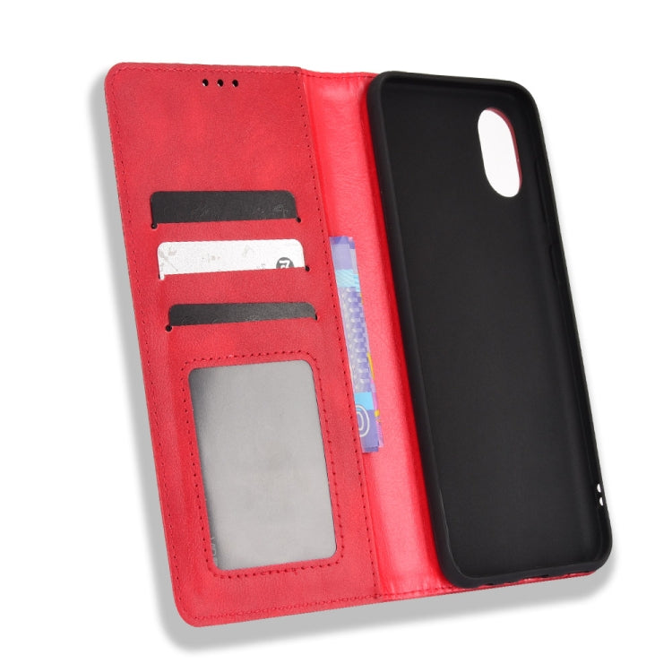 For Samsung Galaxy A03 Core Magnetic Buckle Retro Texture Leather Phone Case