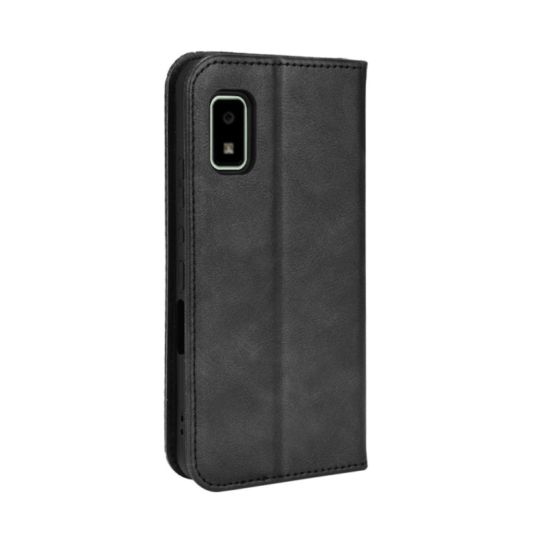 For Sharp Aquos Wish Magnetic Buckle Retro Texture Leather Phone Case