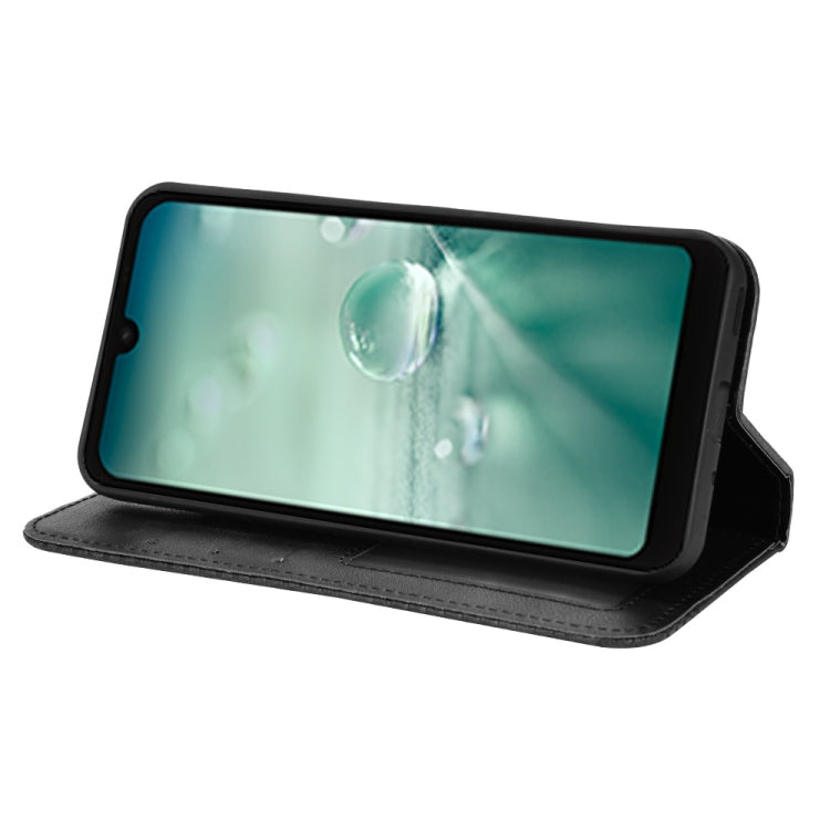 For Sharp Aquos Wish Magnetic Buckle Retro Texture Leather Phone Case