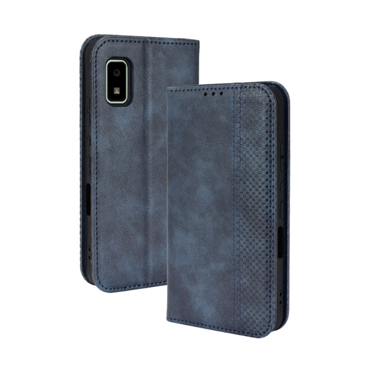 For Sharp Aquos Wish Magnetic Buckle Retro Texture Leather Phone Case