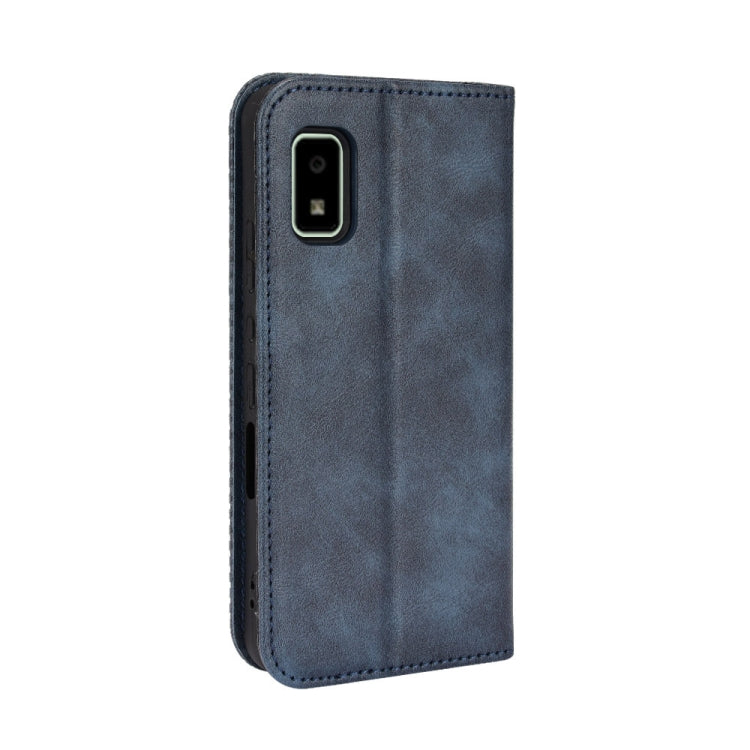 For Sharp Aquos Wish Magnetic Buckle Retro Texture Leather Phone Case