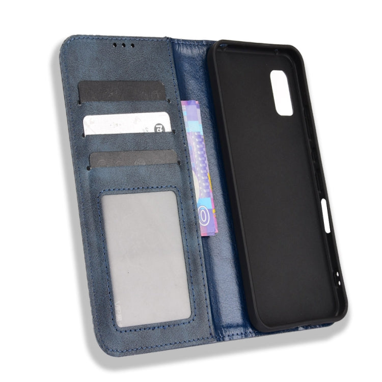 For Sharp Aquos Wish Magnetic Buckle Retro Texture Leather Phone Case