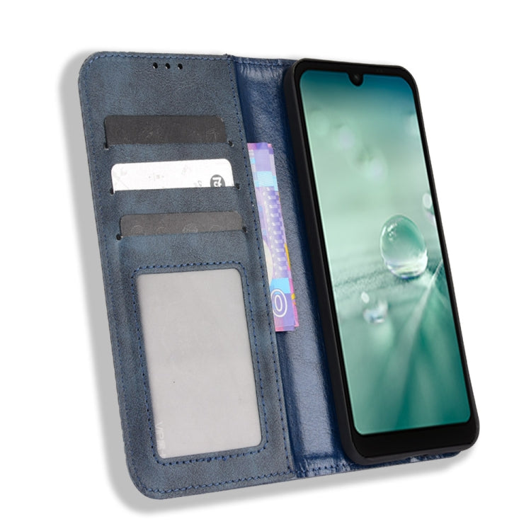 For Sharp Aquos Wish Magnetic Buckle Retro Texture Leather Phone Case