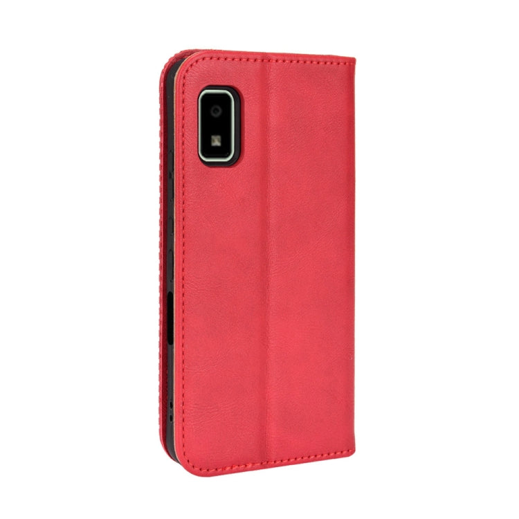 For Sharp Aquos Wish Magnetic Buckle Retro Texture Leather Phone Case