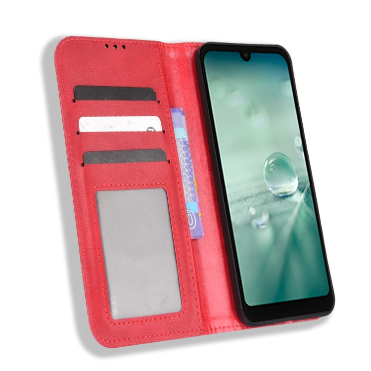 For Sharp Aquos Wish Magnetic Buckle Retro Texture Leather Phone Case