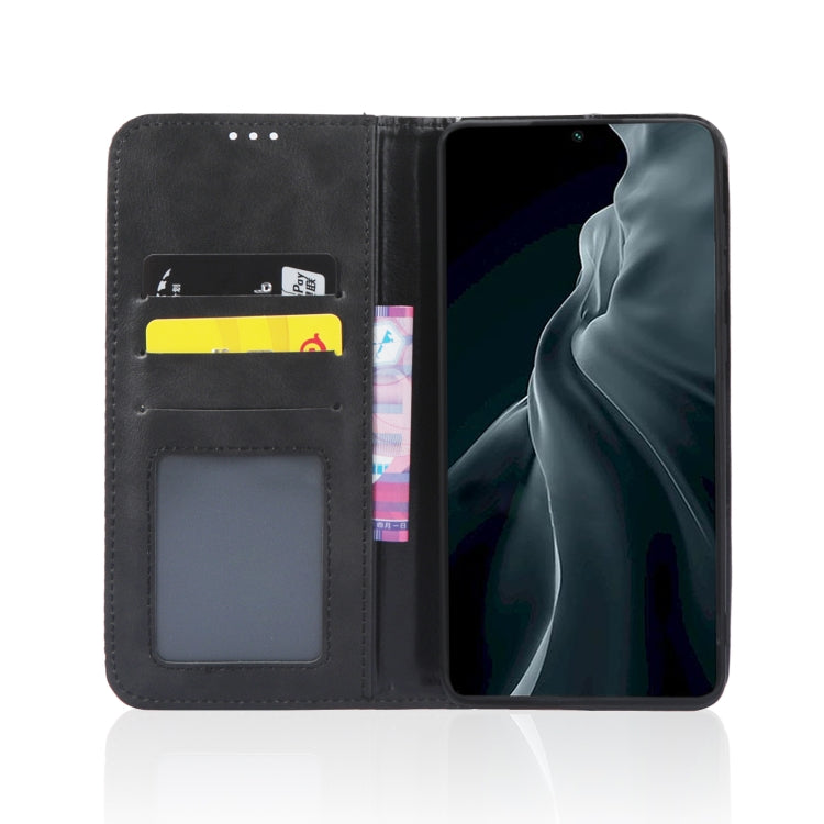 For Xiaomi 12 Magnetic Buckle Retro Texture Leather Phone Case