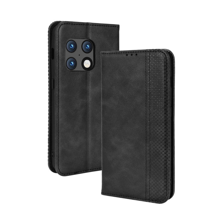 For OnePlus 10 Pro 5G Magnetic Buckle Retro Texture Leather Phone Case