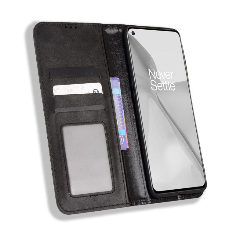 For OnePlus 10 Pro 5G Magnetic Buckle Retro Texture Leather Phone Case